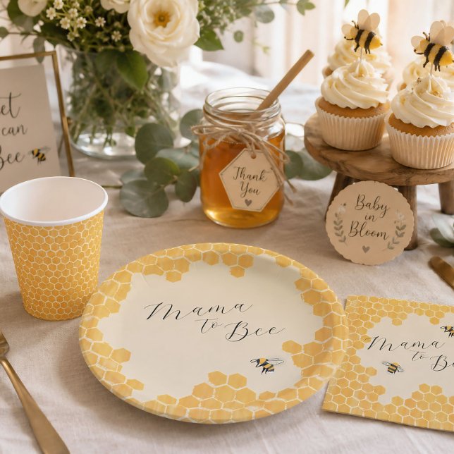 Honeybee Baby Shower Paper Plates (Creator Uploaded)
