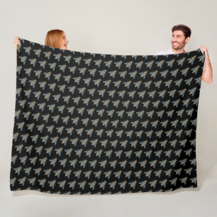 Honeybee (black) - Fleece Blanket