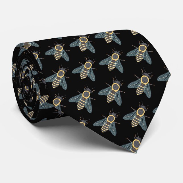 Honeybee (black) - Neck Tie (Rolled)