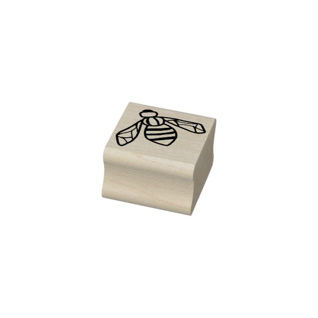 Honeybee Bug Insect Hand Drawn Rubber Stamp (Stamp)