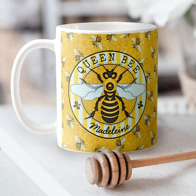 Honeybee Bumblebee Queen Bee Pretty | Personalised Coffee Mug (Creator Uploaded)