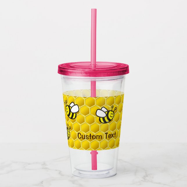 Honeybee Cartoon Acrylic Tumbler (Front)