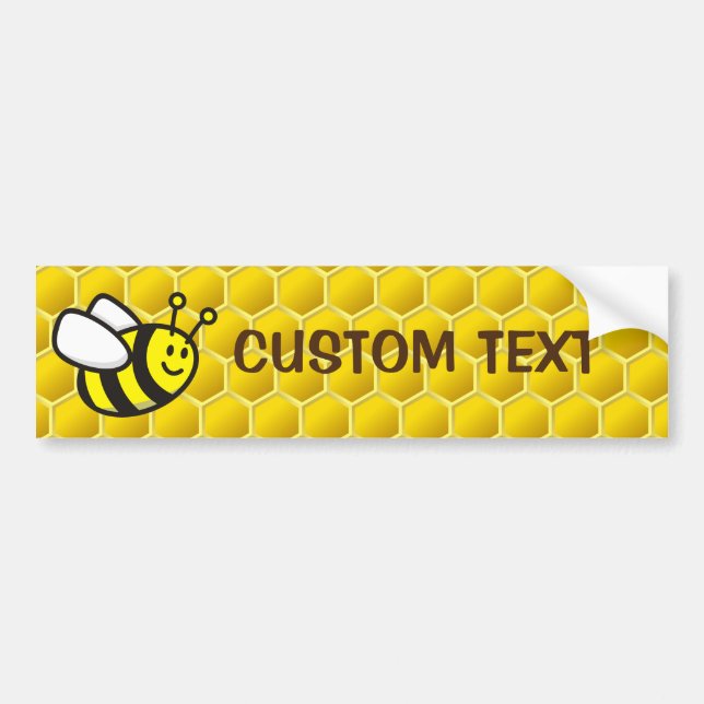 Honeybee Cartoon Bumper Sticker (Front)