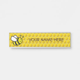 Honeybee Cartoon Door Sign
