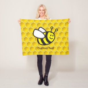 Honeybee Cartoon Fleece Blanket