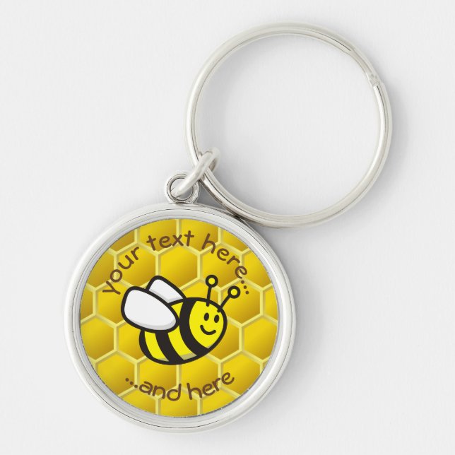 Honeybee Cartoon Key Ring (Front)