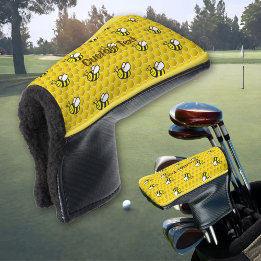 Honeybee Cartoon Pattern Golf Head Cover
