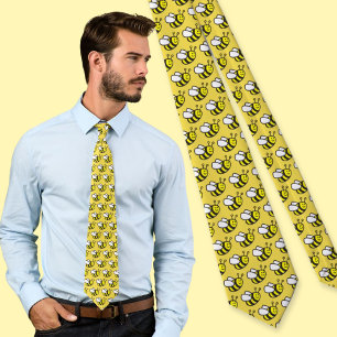 Honeybee Cartoon Pattern Tie