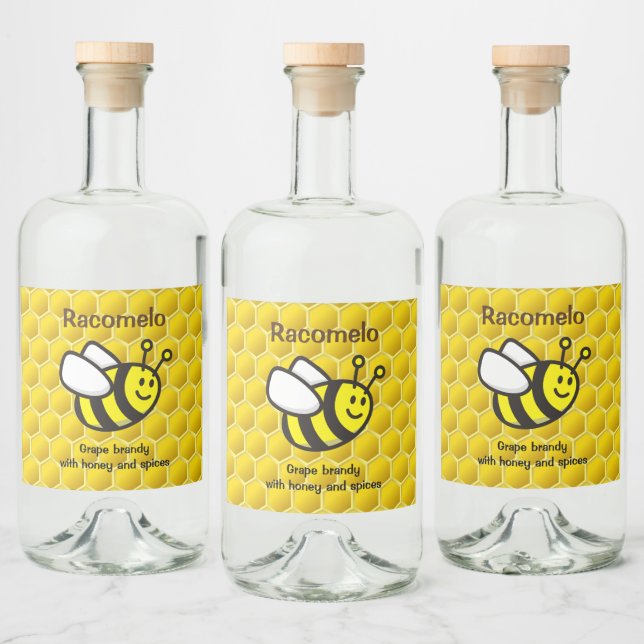 Honeybee Cartoon Racomelo Label (Bottles)