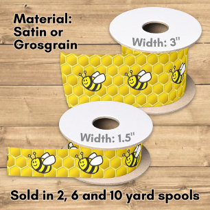 Honeybee Cartoon Satin Ribbon