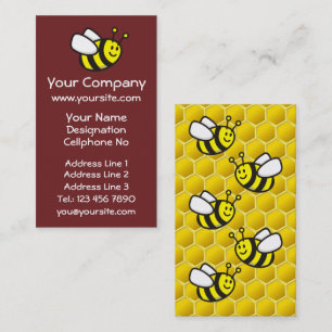 Honeybee Cartoon Vertical Business Card