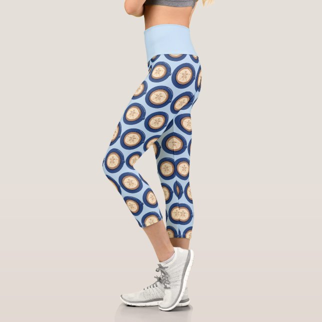 Honeybee Coffee Latte Capri Leggings (Left)