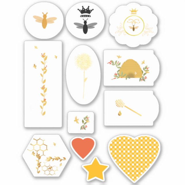 Honeybee Custom-Cut Vinyl Sticker (Front)