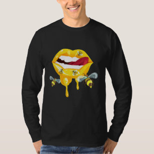 Honeybee Dripping Biting Lips Melting Honey Lipsti T-Shirt