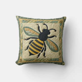 Honeybee Faux Quilt Two  Cushion