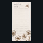 Honeybee Floral Off-White Yellow Magnetic Notepad<br><div class="desc">Hand-drawn honey bee and daisy flowers over an off-white yellow colour to create your own rustic grocery shopping list or to-do list,  and an optional list of weekly shopping items. Replace the bee illustration with your logo or photo (with a transparent background to blend in).</div>