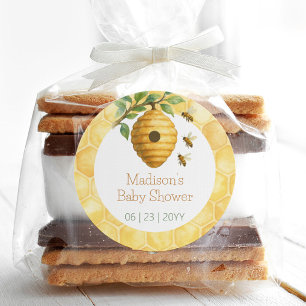 Honeybee Hive Baby Shower Classic Round Sticker