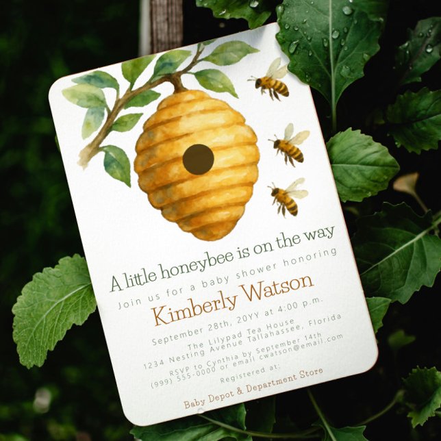 Honeybee Hive Baby Shower Invitation (Honeybee Hive Baby Shower Invitation)