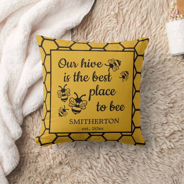 Honeybee Hive Best Place to Bee Family Cushion (Blanket)