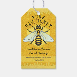 Honeybee Honey Jar Apiary Jar Tags Honeycomb Bee