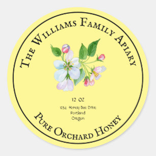 Honeybee Honey Jar Apiary Label    Orchard Honey