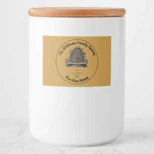 Honeybee Honey Jar Apiary Label Pure Raw Honey