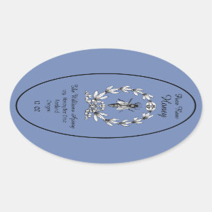 Honeybee Honey Jar Apiary Label   Pure Raw Honey