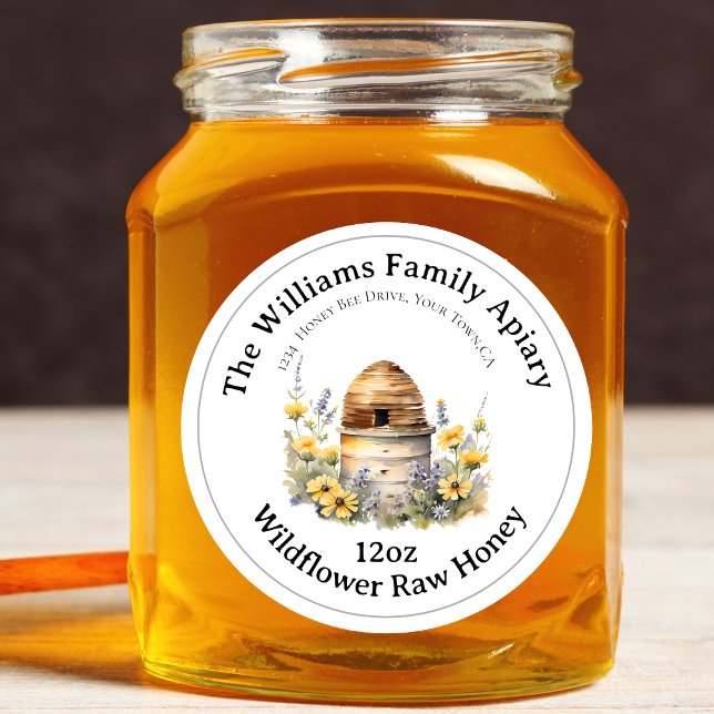 Honeybee Honey Jar Apiary Label Wildflower Honey (Creator Uploaded)