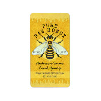 Honeybee Honey Jar Apiary Labels | Honeycomb Bee