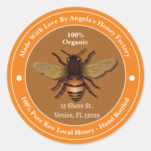 Honeybee Honeycomb Bee Apiary Business Labels