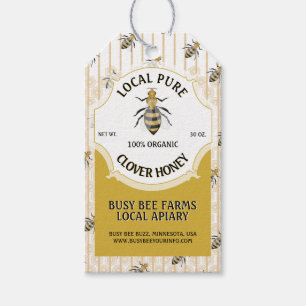 Honeybee Honeycomb Honey Jar Gift Tags