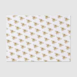 Honeybee in Flight Pattern on White Tissue Paper
