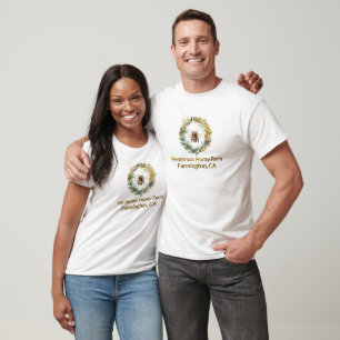 Honeybee in Wreath Honey Business Promotional T-Shirt