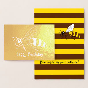 Honeybee Inverted Foil Birthday Card