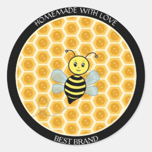 Honeybee Jar Label & Honeycomb Homemade