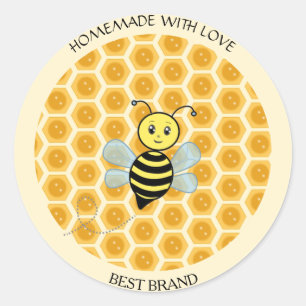 Honeybee Jar Label & Honeycomb Homemade