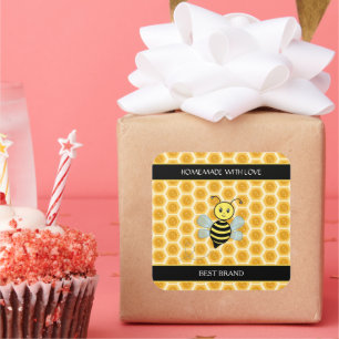 Honeybee Jar Label & Honeycomb Homemade