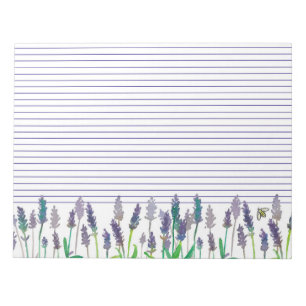 Honeybee Lavender Herb Flowers Lined Notepad