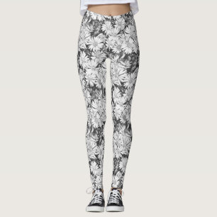 Honeybee Leggings Flower Art Stretchy Pants