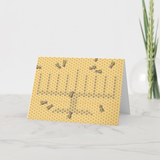 Honeybee menorah holiday card (Front)