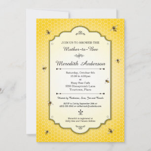 Honeybee Mother to Bee Baby Shower Invitation