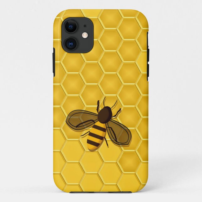 Honeybee on a Gold Honeycomb iPhone 5 Case (Back)