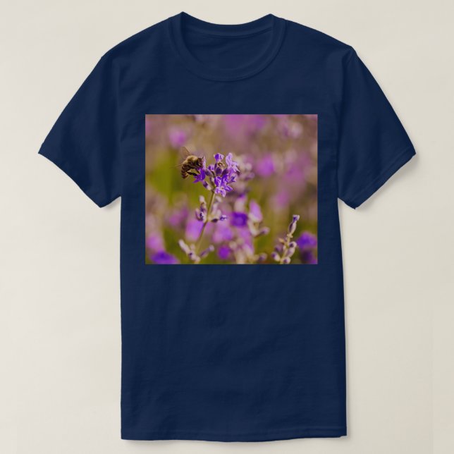 Honeybee on a lavender flower 1 T-Shirt (Design Front)