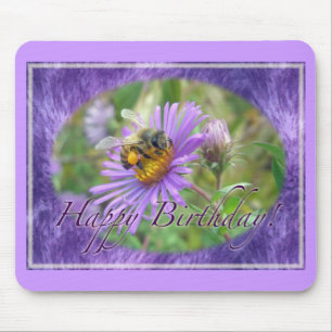 Honeybee on Asters Birthday Coordinating Items Mouse Mat