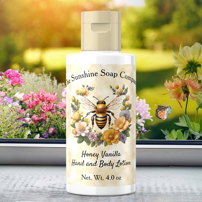 Honeybee on Faux Parchment Paper Cosmetics Label (Creator Uploaded)
