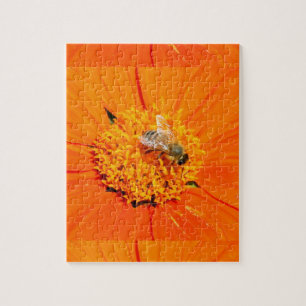 honeybee on orange flower puzzle