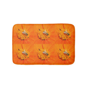 honeybee orange bath mat