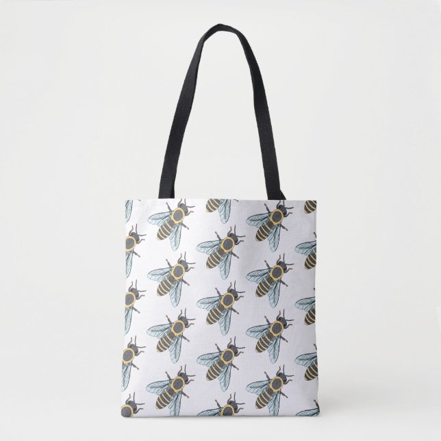 Honeybee (pattern white) - Tote Bag (Front)