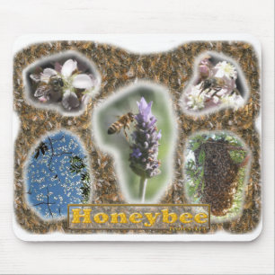 Honeybee Photo Collage Mouse Mat