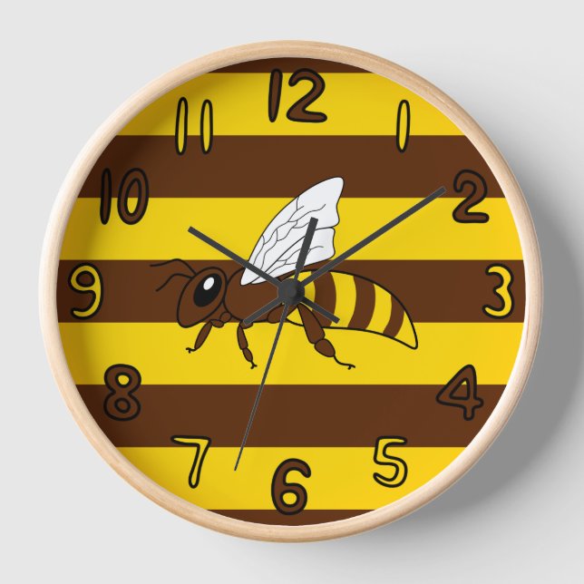 Honeybee Stripes Clock (Front)